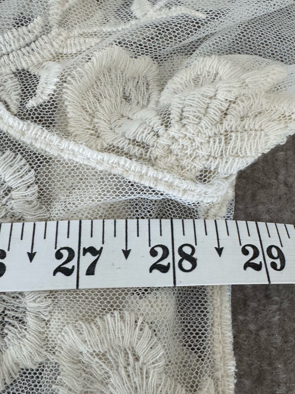 Adiva Ivory Floral Sheer Lace Open Front Kimono Long 1X Fairy Boho Whimsy Goth - Picture 7 of 10